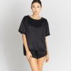 Women Grana Tee Shirts | Silk Pyjamas Oversized Tee