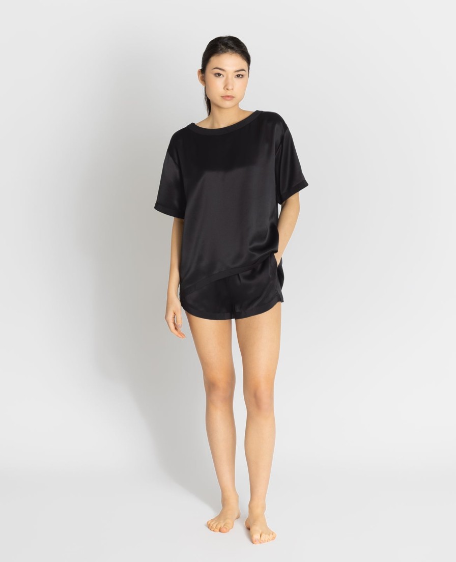 Women Grana Tee Shirts | Silk Pyjamas Oversized Tee