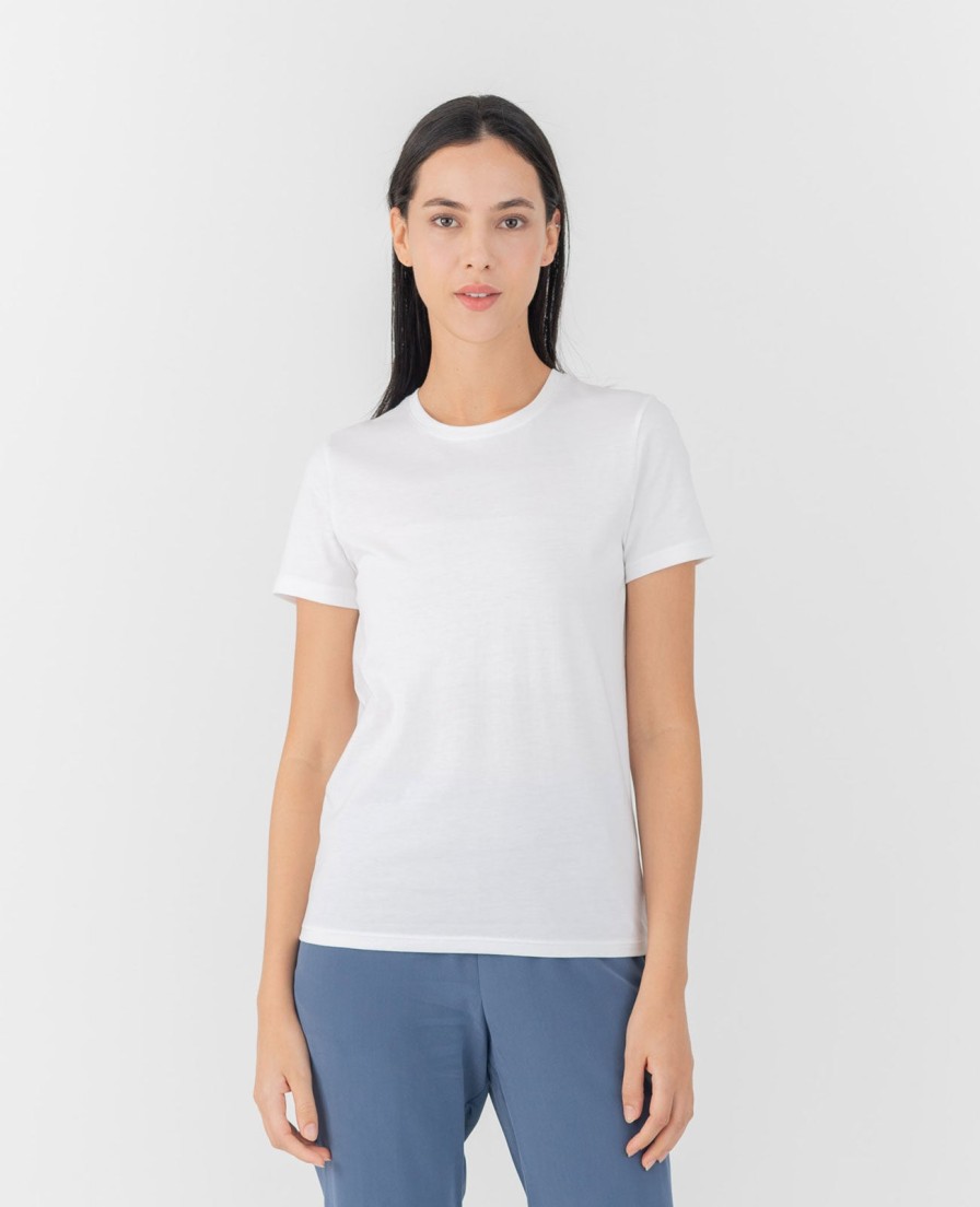 Women Grana Tee Shirts | Organic Pima Crew Neck Tee