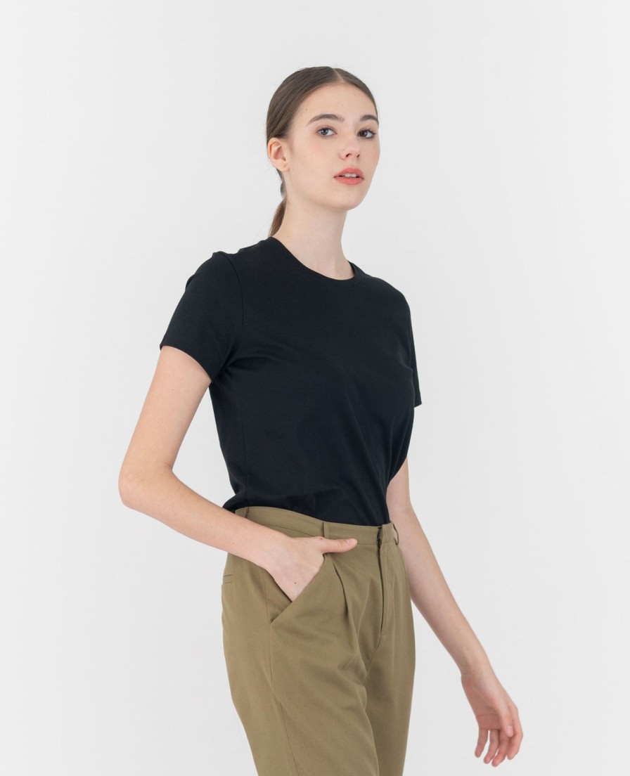 Women Grana Tee Shirts | Organic Pima Crew Neck Tee