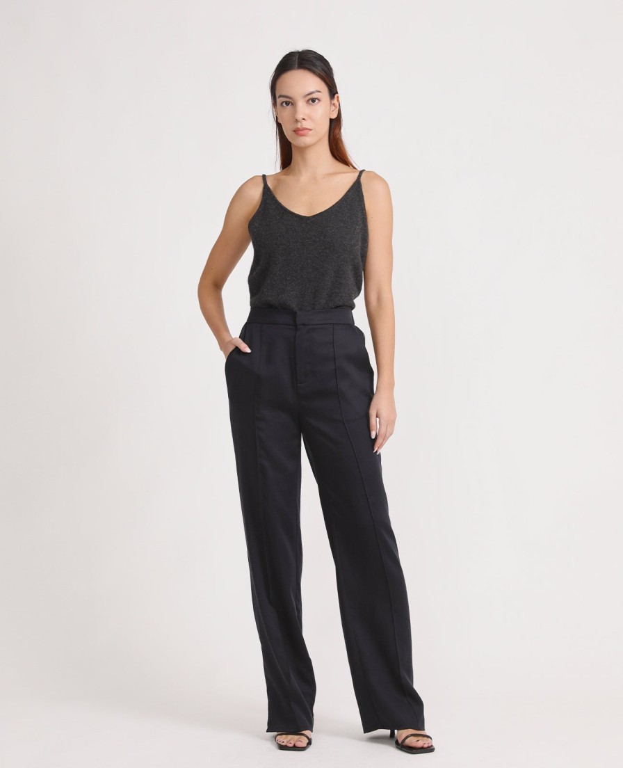 Women Grana Pants & Trousers | Tencel Side Slit Pant