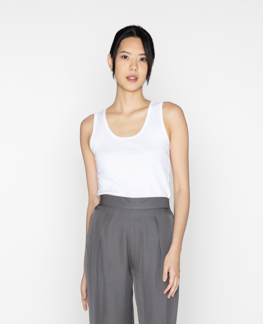 Women Grana Tank Tops | Women Supima Scoop Neck Ribbed Tank