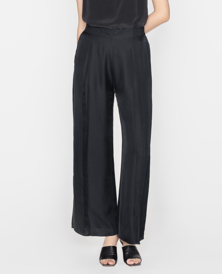 Women Grana Pants & Trousers | Silk Pleated Pants