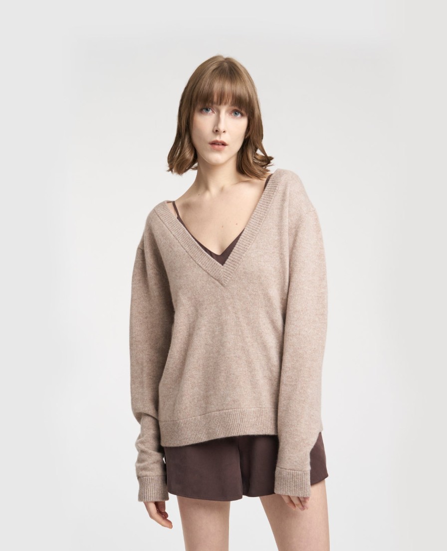 Women Grana Sweaters & Cardigans | Cashmere Double V-Neck Sweater