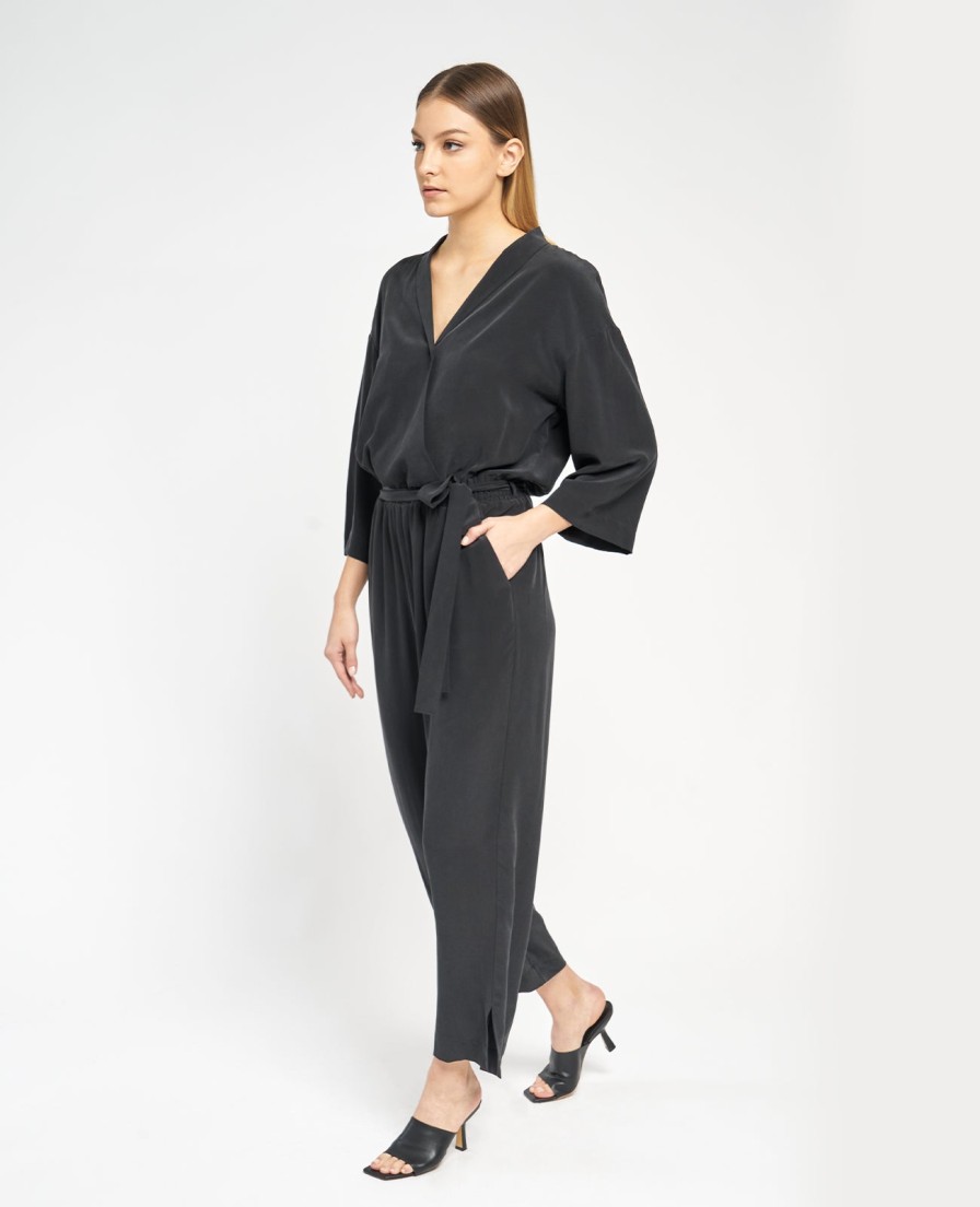 Women Grana Jumpsuits | Silk Wrap Front Jumpsuit