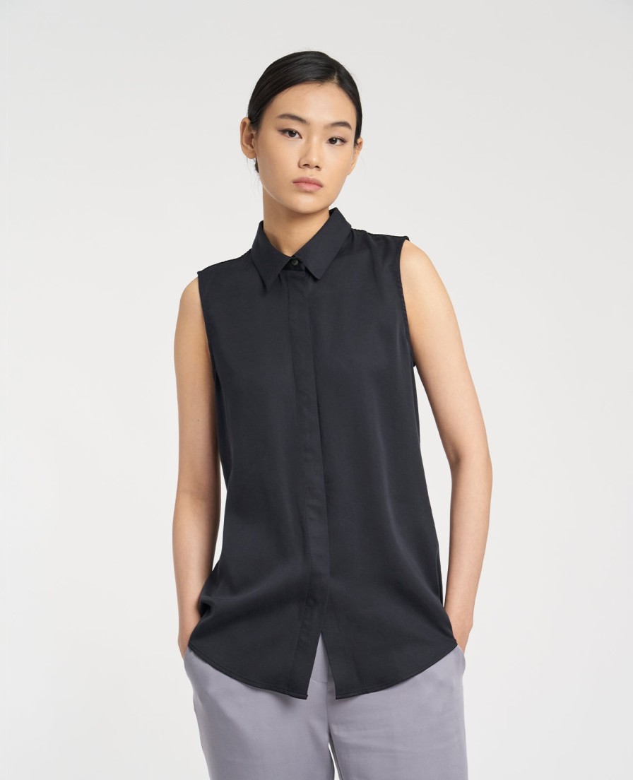 Women Grana Shirts & Blouses | Tencel Sleeveless Shirt