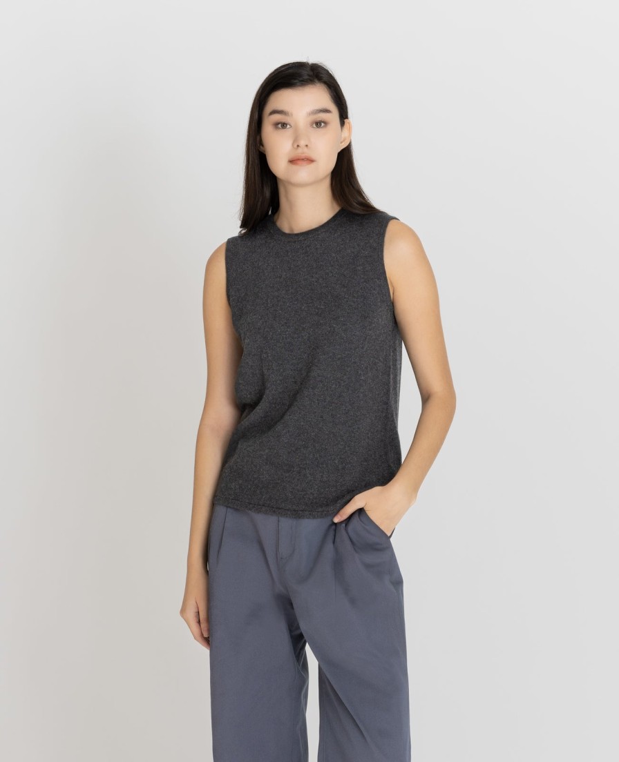 Women Grana Sweaters & Cardigans | Cashmere Crew Neck Vest