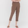 Women Grana Pants & Trousers | Women Silk Flat Front Ankle Pants