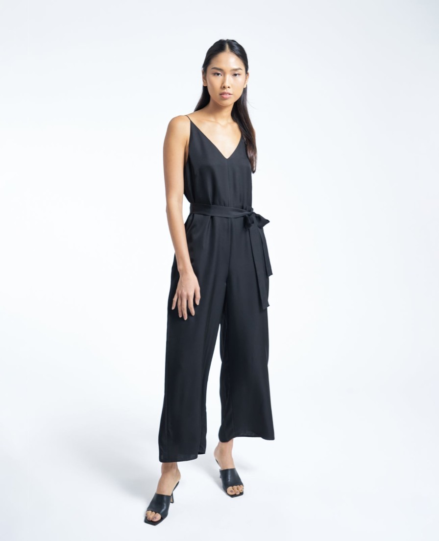 Women Grana Jumpsuits | Silk V Neck Camisole Jumpsuit