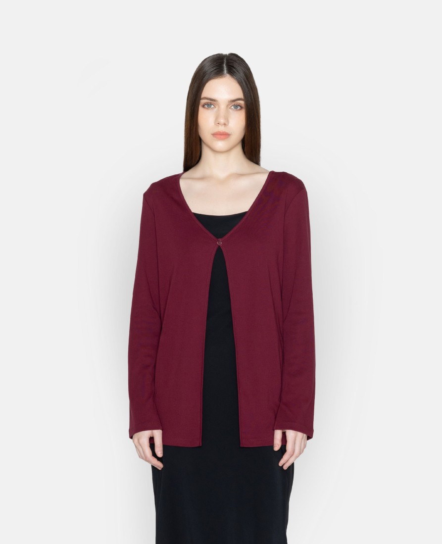 Women Grana Sweaters & Cardigans | Supima Single Button Ribbed Cardigan