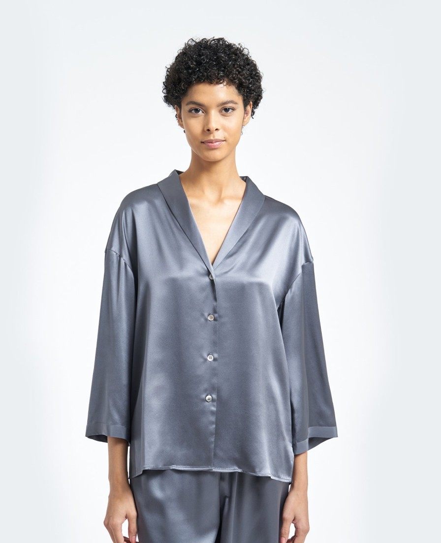 Women Grana Shirts & Blouses | Silk Pyjamas Shirt