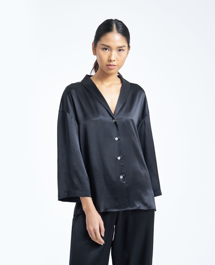 Women Grana Shirts & Blouses | Silk Pyjamas Shirt