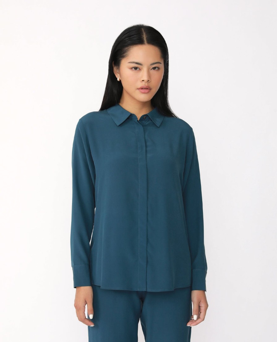 Women Grana Shirts & Blouses | Silk Signature Shirt