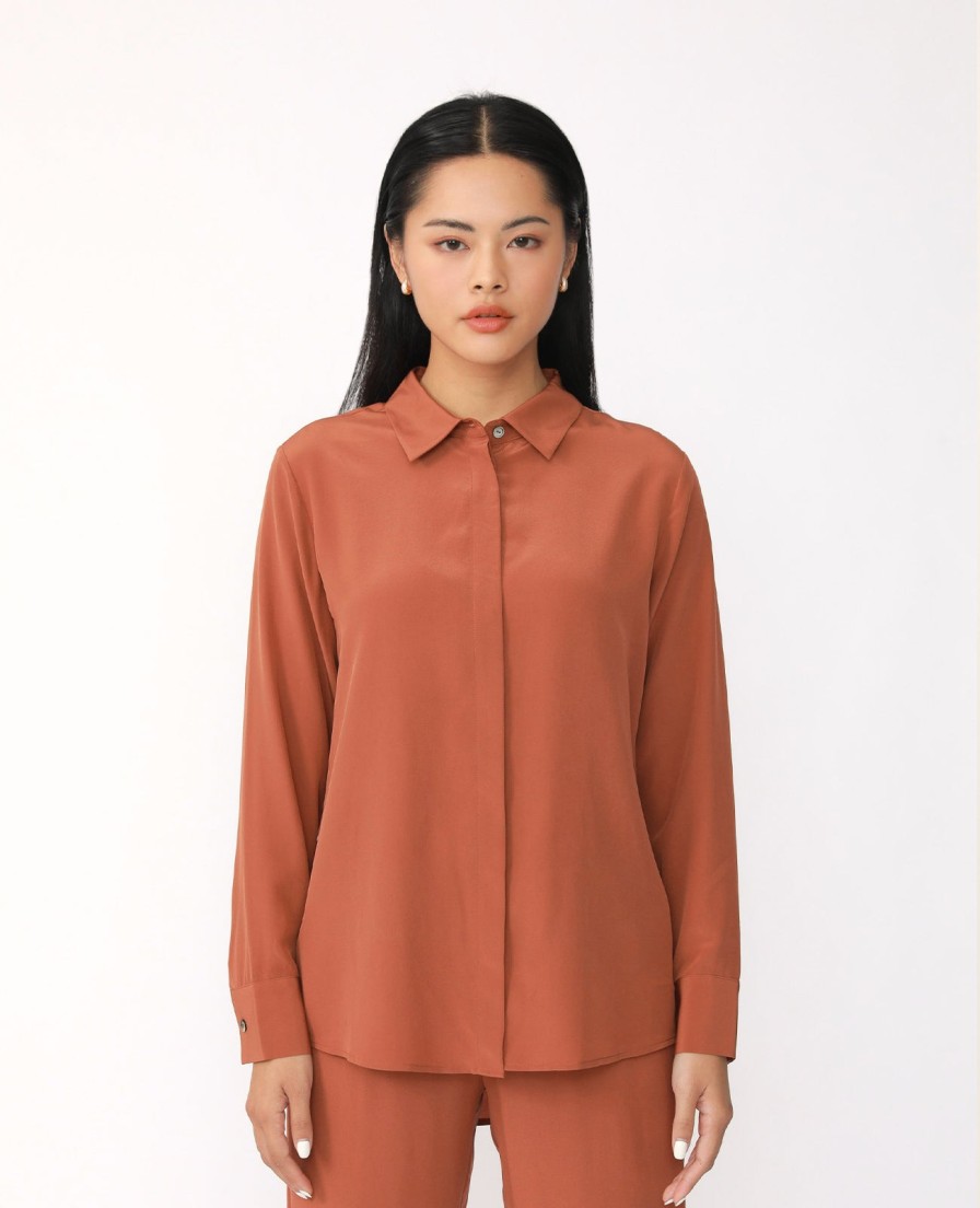 Women Grana Shirts & Blouses | Silk Signature Shirt