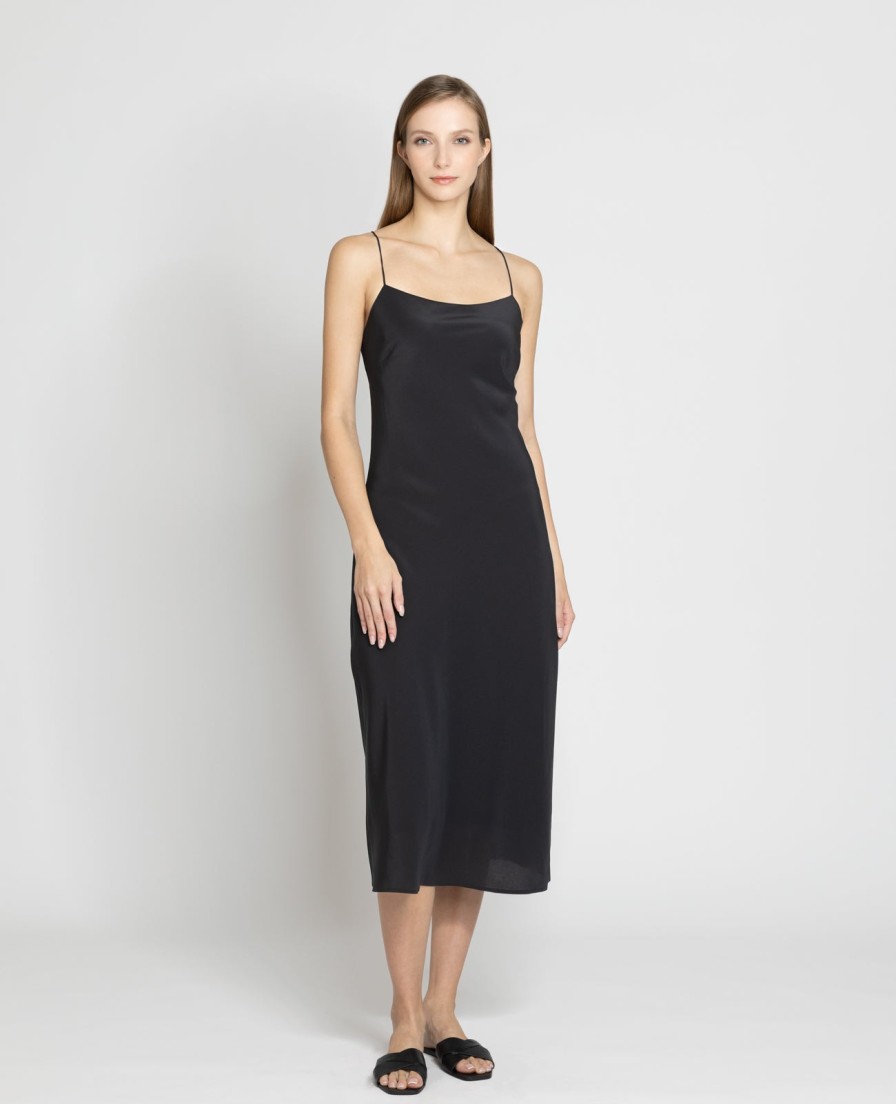 Women Grana One Piece Dresses | Silk Straight Neck Slip Dress