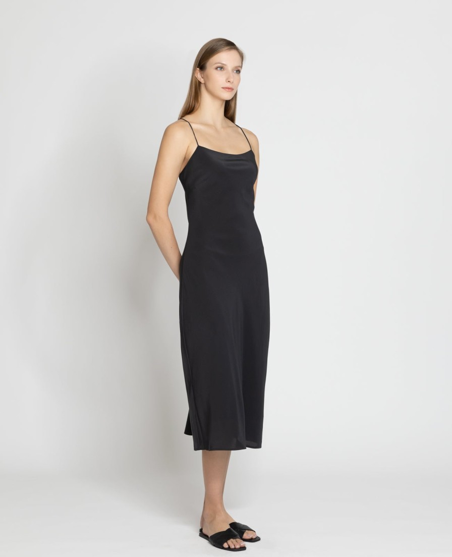 Women Grana One Piece Dresses | Silk Straight Neck Slip Dress