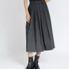 Women Grana Skirts | Supima Poplin Pleated Midi Skirt