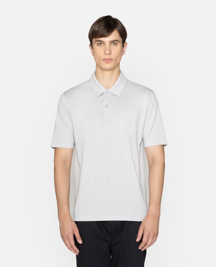 Men Grana Tees & Polos | Supima Pique Point Collar Pocket Polo