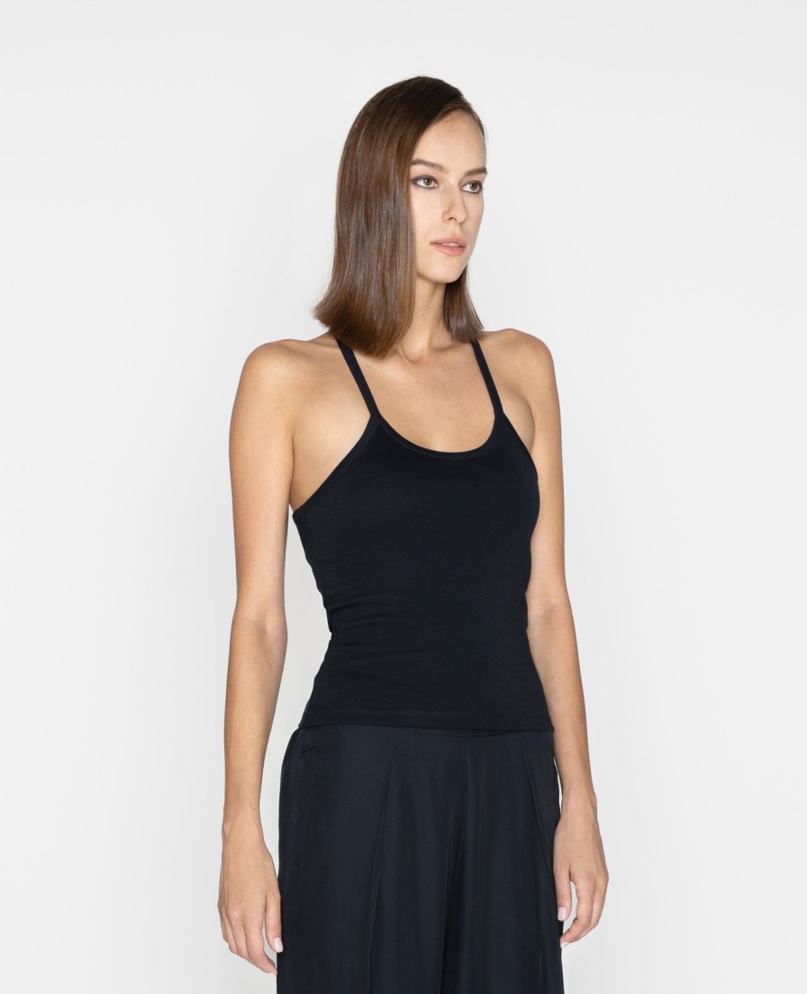 Women Grana Tank Tops | Women Supima 2-Way Halter Ribbed Tank