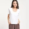 Women Grana Tee Shirts | Supima Scoop Neck Tee