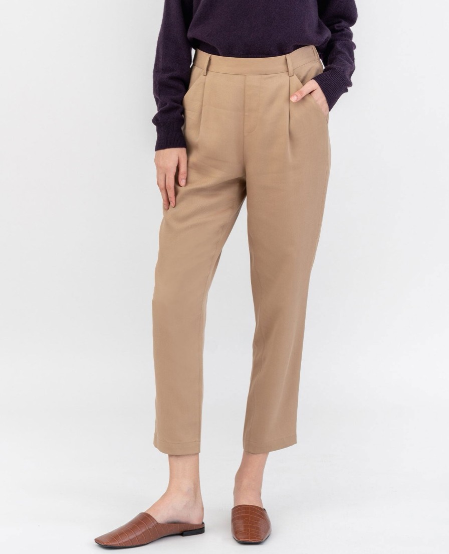 Women Grana Pants & Trousers | Tencel Relaxed Tailored Pant