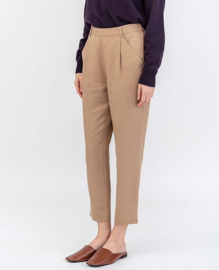 Women Grana Pants & Trousers | Tencel Relaxed Tailored Pant