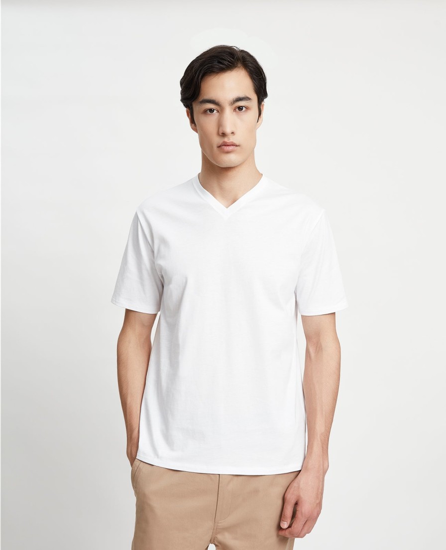 Men Grana Tees & Polos | Supima V Neck Tee