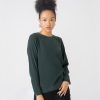 Women Grana Shirts & Blouses | Silk Long Sleeve Crew Neck Blouse