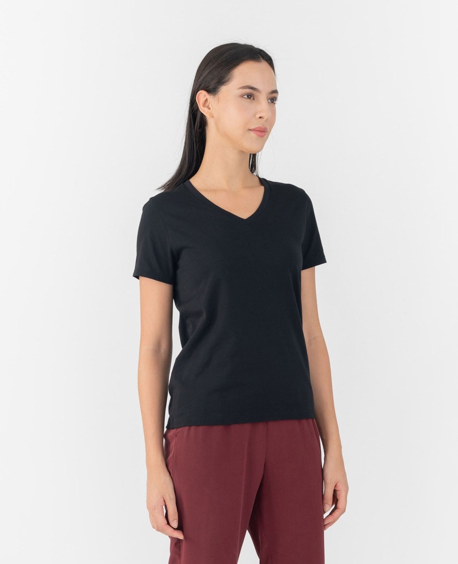 Women Grana Tee Shirts | Organic Pima Cotton V-Neck Tee