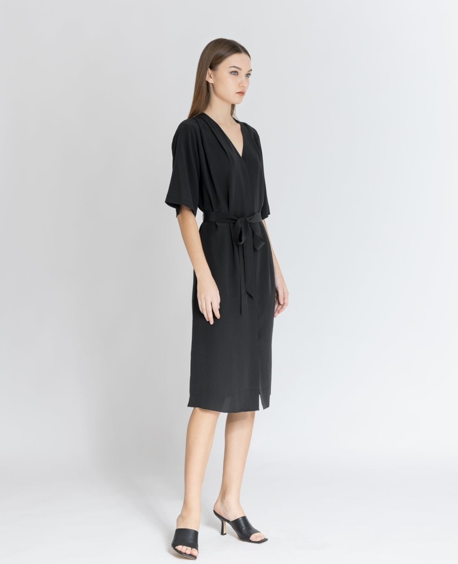 Women Grana One Piece Dresses | Silk V-Neck Shirt Dress