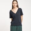 Women Grana Tee Shirts | Supima Double V Neck Tee