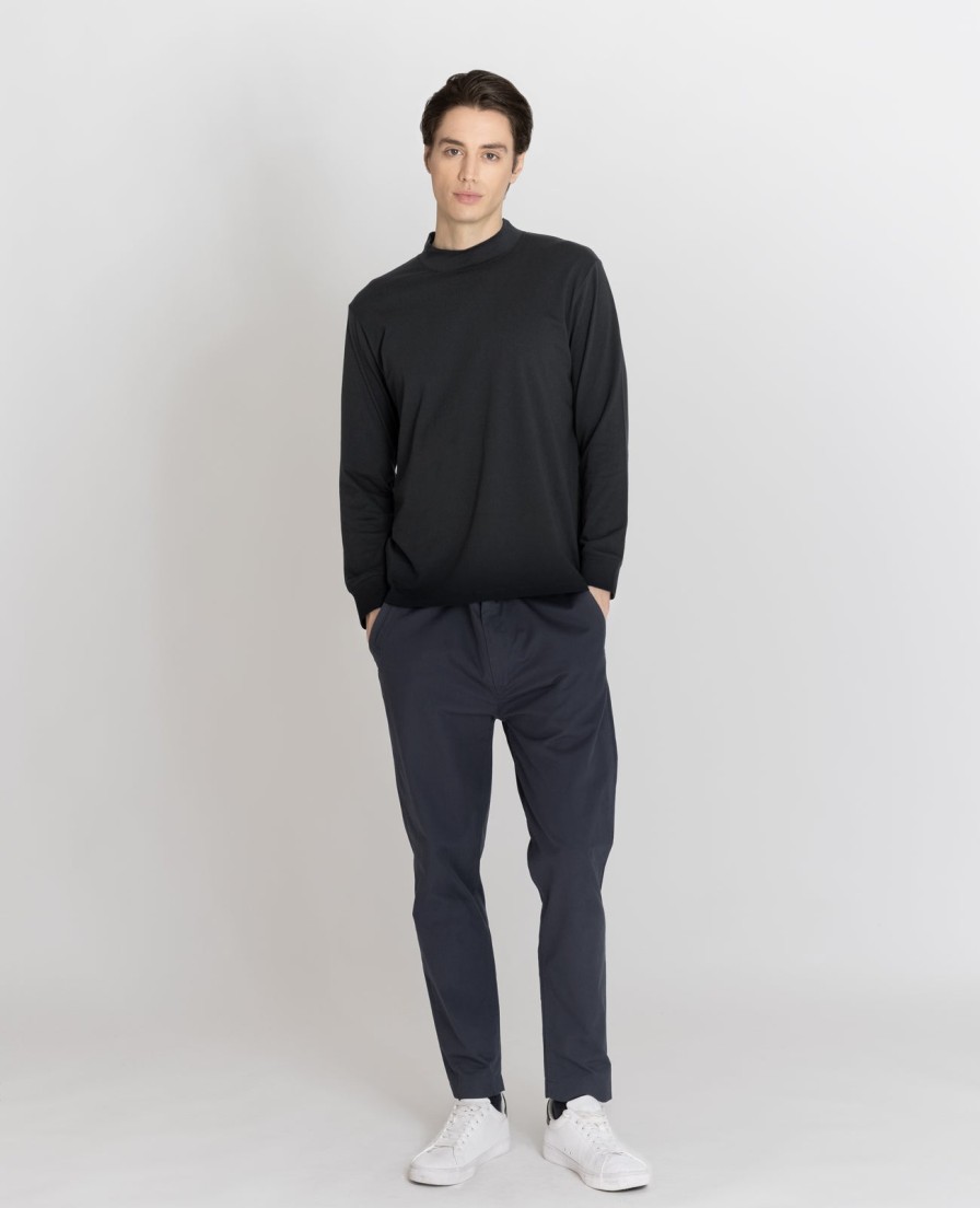 Men Grana Tees & Polos | Supima High Neck Long Sleeve Tee