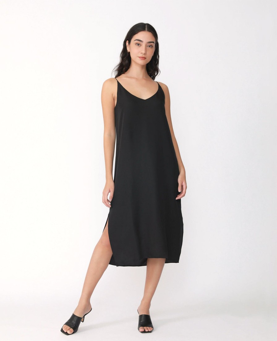 Women Grana One Piece Dresses | Silk Signature V Slip Dress