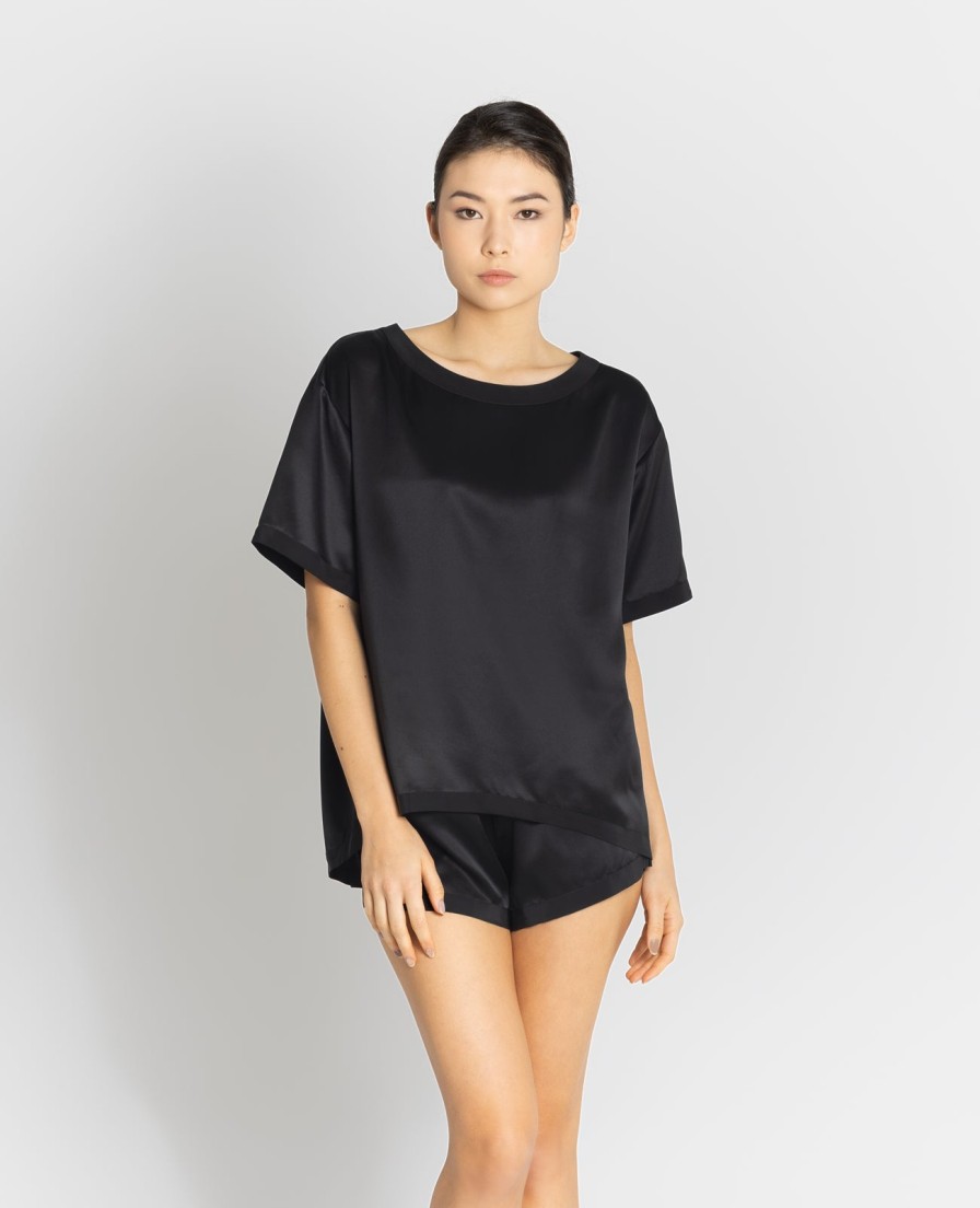 Women Grana Pyjamas | Silk Pyjamas Oversized Tee