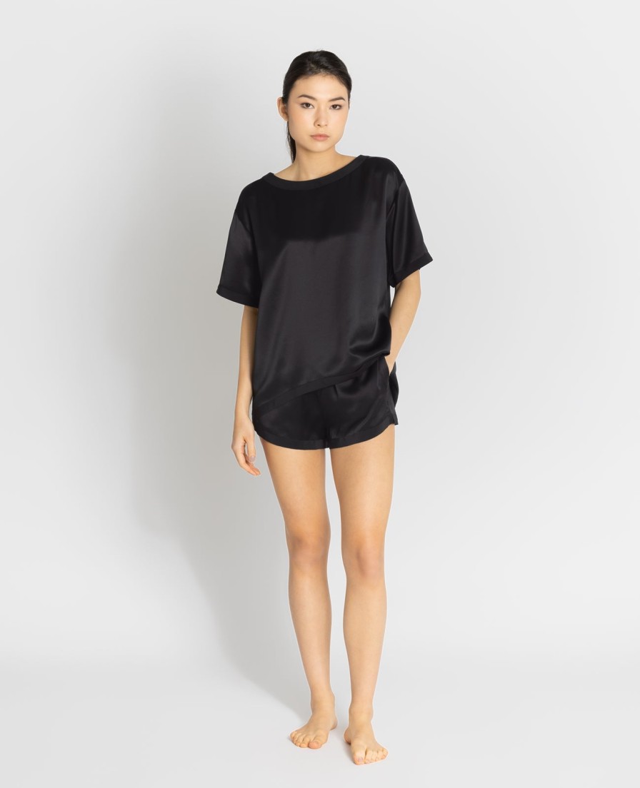 Women Grana Pyjamas | Silk Pyjamas Oversized Tee