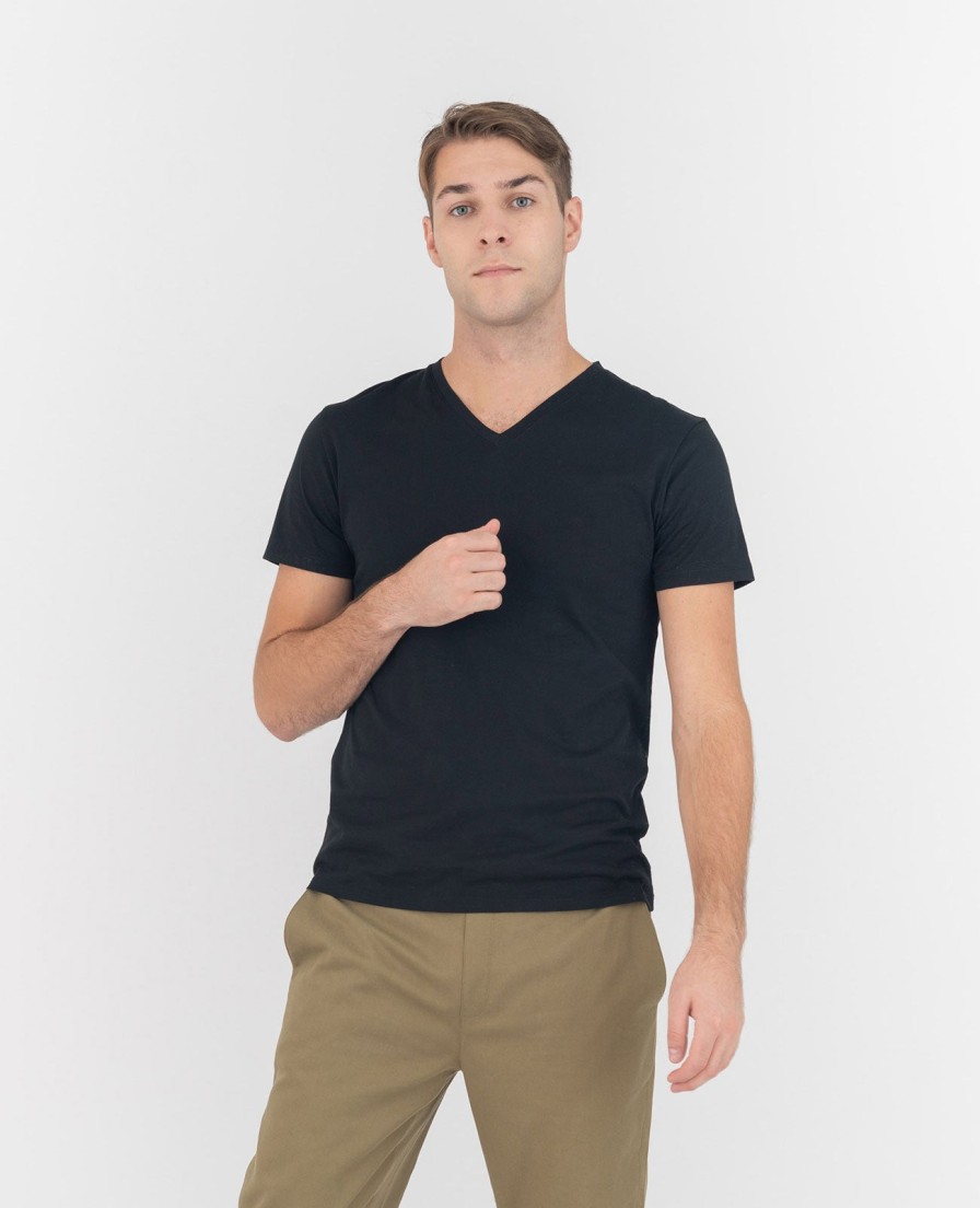 Men Grana Tees & Polos | Organic Pima Cotton V-Neck Tee