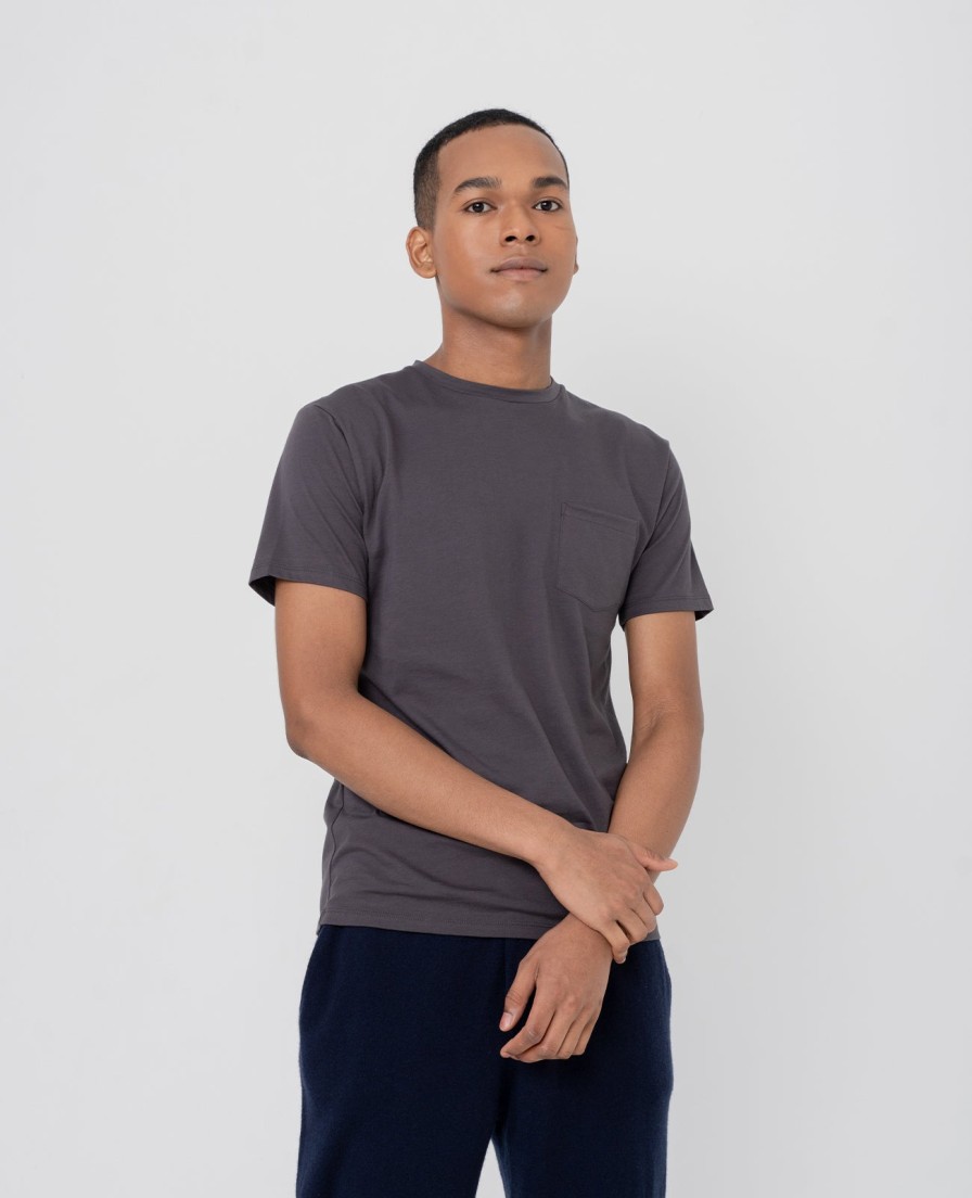 Men Grana Tees & Polos | Supima Crew Neck Pocket Tee