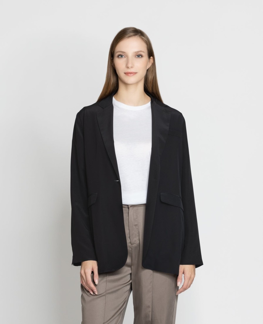 Women Grana Sweaters & Cardigans | Women Chinese Silk Silk Blazer