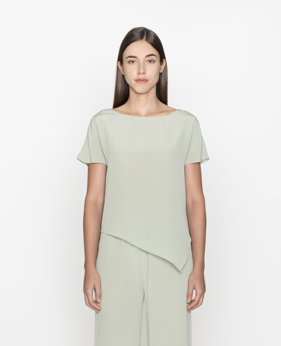 Women Grana Shirts & Blouses | Silk Asymmetic Tee